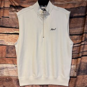 FootJoy FJ Kokopelli Men's M Medium Cream Sleeveless 1/4 Zip Golf Pullover Vest